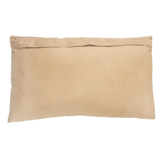 Pier 1 Velvet Embroidered Leaf Lumbar Pillow Natural